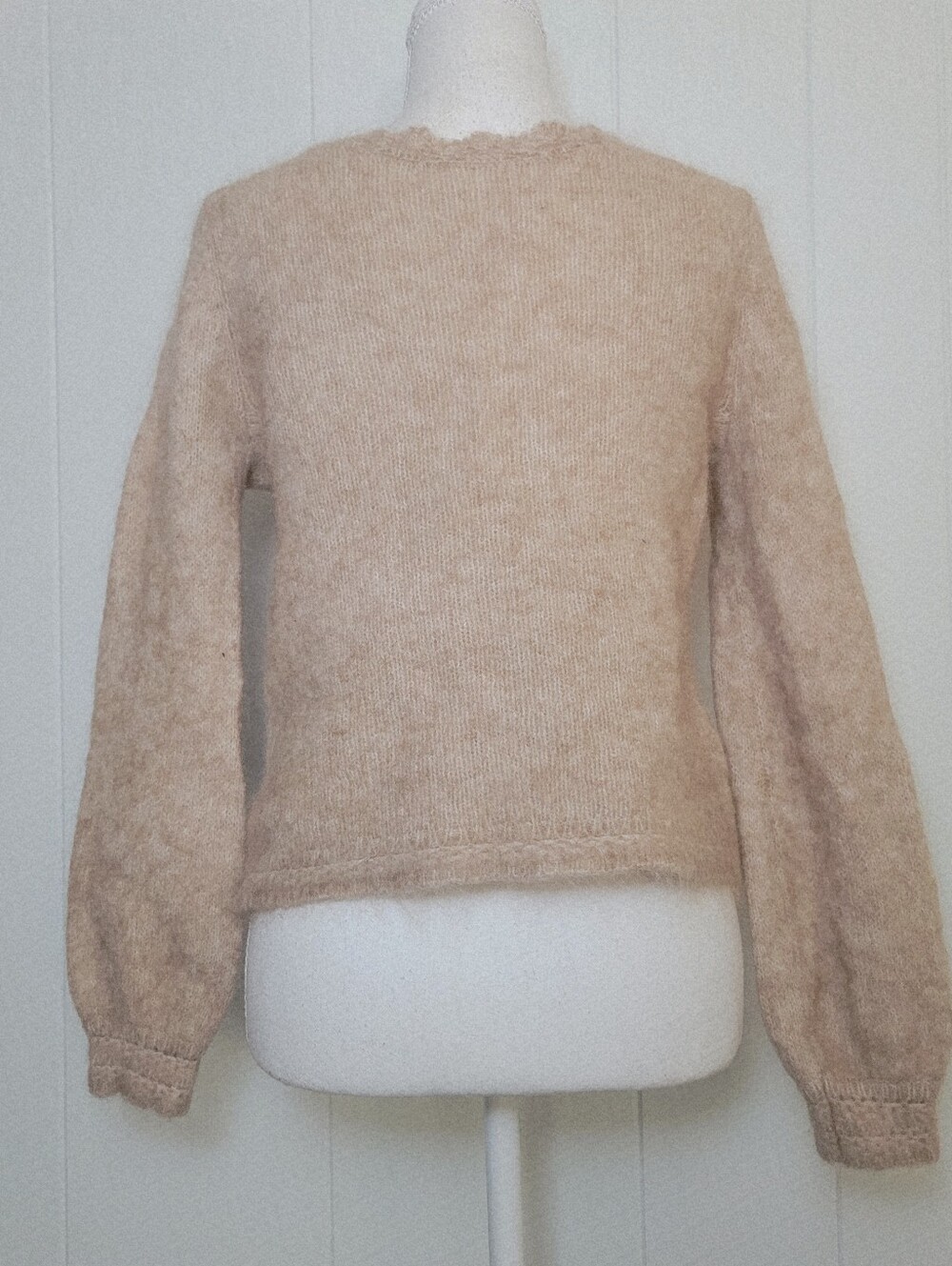 Sezane Angelo Cardigan Mohair Merino Wool Cream Beige Sweater Quiet Luxury MD - Picture 3 of 16